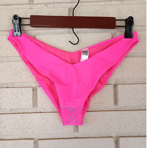 ASOS Swim Neon Pink V Panel High Leg Bikini Bottoms